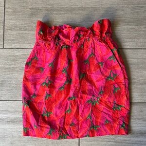Farm Rio Chili Pepper Paper Bag Mini Skirt XS